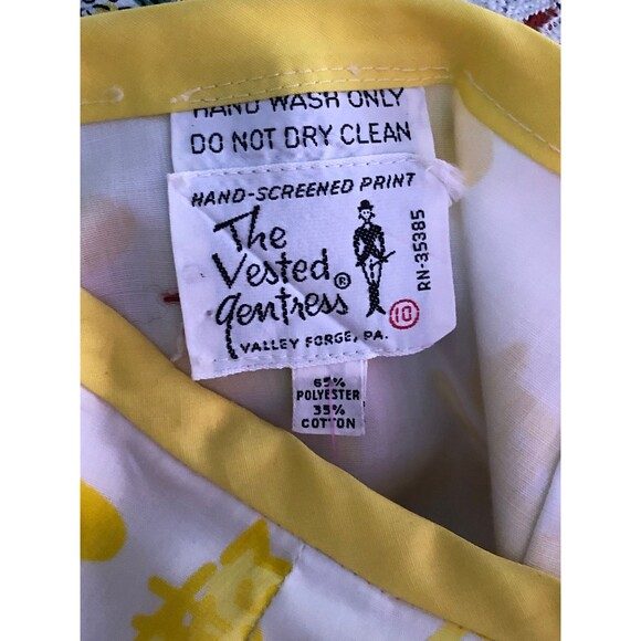 1970s The VESTED GENTRESS Hand Screen Print CAT Novelty Print Wrap Skirt M As Is - Picture 7 of 10